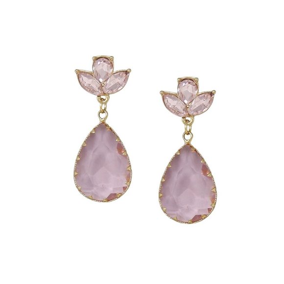Big Apple Tear Drop Earrings Pink Gold One Size NWT - Picture 1 of 1